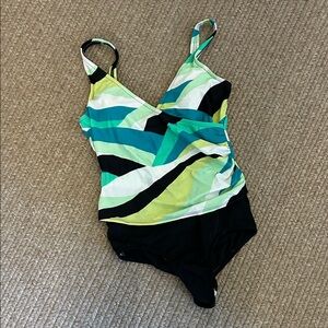 Jantzen size 12 striped bathing suit